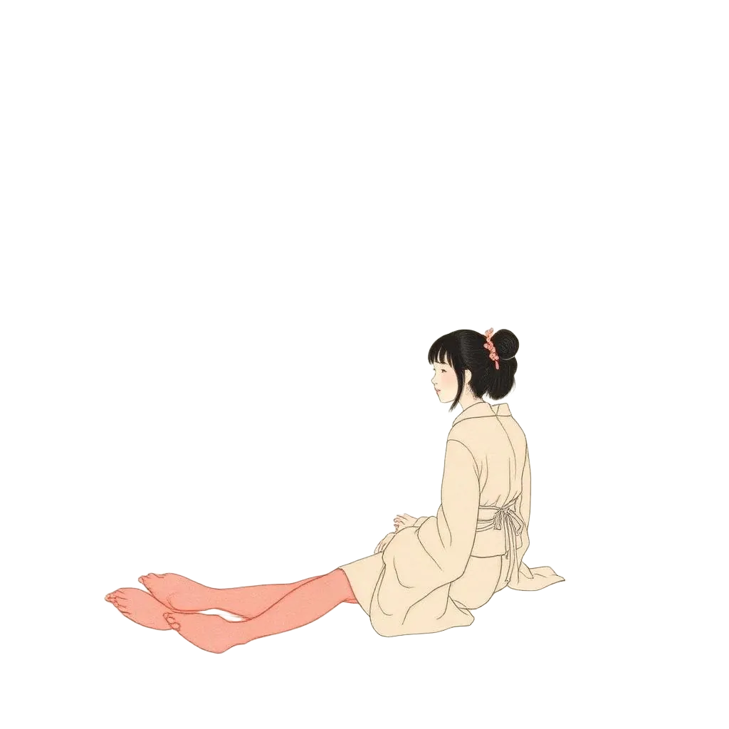 Two figures under cherry blossoms